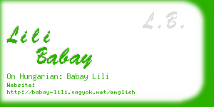 lili babay business card